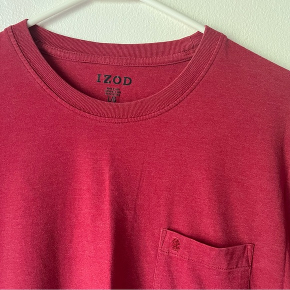 Mens Red Izod Tshirt - Picture 2 of 2